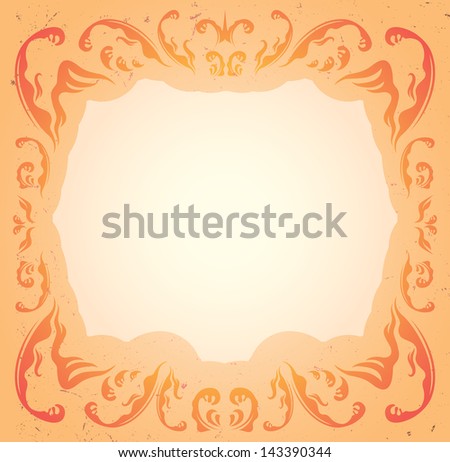 Tender pale colored frame with floral ornament