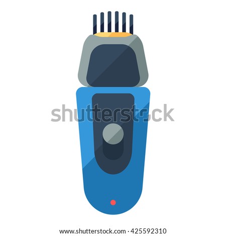 Shaver flat icon for home shave or barbershop. Handy trimmer.