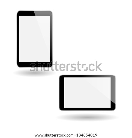 Vector isolated landscape and portrait tablet or phone background