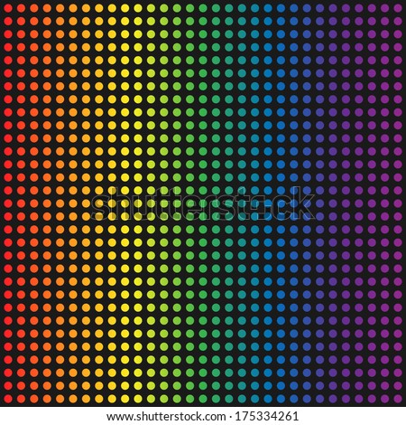 Rainbow dotted on gray background