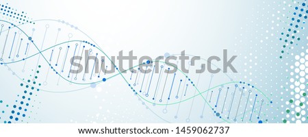 Science template, wallpaper or banner with a DNA molecules. Vector illustration.