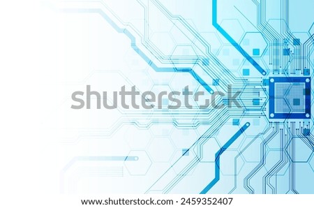 CPU concept. Circuit board. Technology abstract background. Hand drawn vector. 