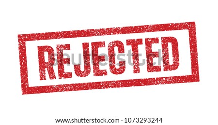 Vector illustration of the word Rejected in red ink stamp
