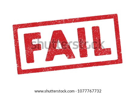 Vector illustration of the word Fail in red ink stamp