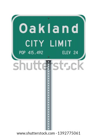 Oakland City Limit road sign