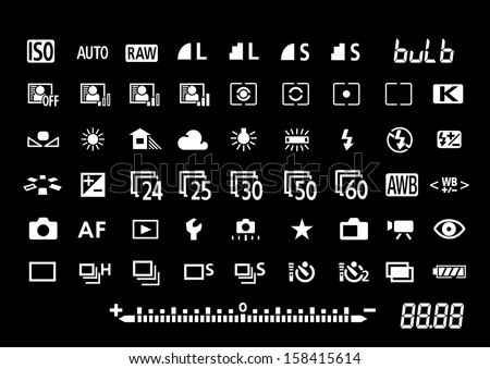 Camera settings symbols