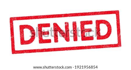 Vector illustration of the word Denied in red ink stamp