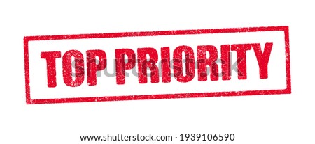Vector illustration of the Top Priority in red ink stamp