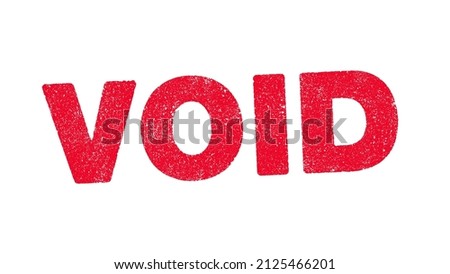 Vector illustration of the word Void in red ink stamp