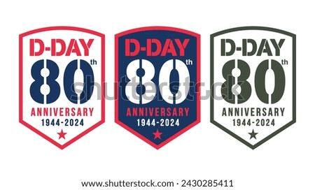 Badges about the 80th Anniversary of the D-Day in vector