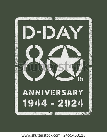 Stencil paint about the 80th Anniversary of the D-Day in vector