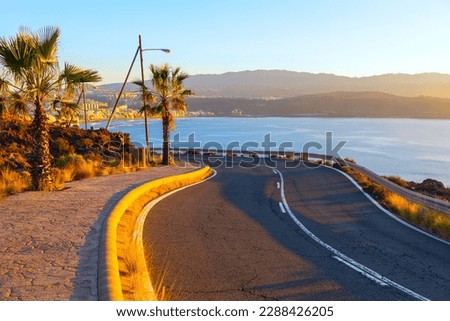 Image, Stock Photo Winding Road of Palma de Mallorca, Spain