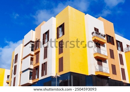 Similar – Image, Stock Photo Orange house against blue sky. House with orange walls minimalist. German architecture