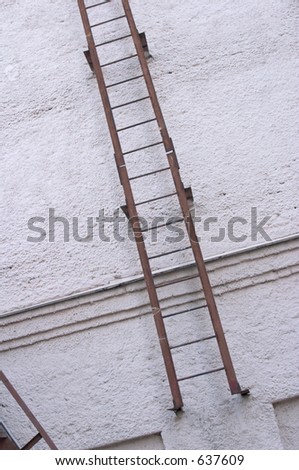 Fire ladder in an apartment house