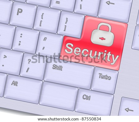 Security concept - computer keyboard with Security keypad