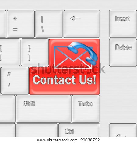 Contact us concept - computer keyboard with Contact us keypad