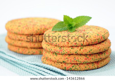 sparkling color cookies isolated on white