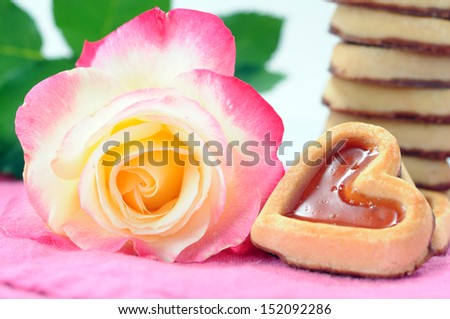 love cookies and rose for Valentine
