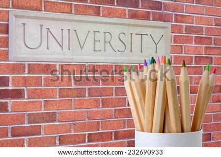 colorful pencil and university for education design purpose