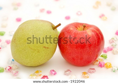 pear and apple (symbol of couple in love)
