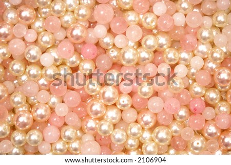 Beads for background (pink artificial stone and artificial pearl)