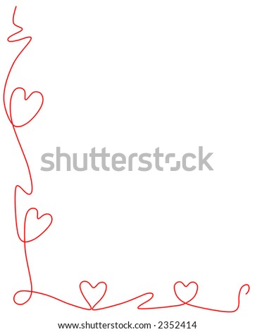 Valentine frame from single line drawing