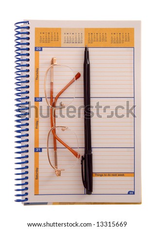 note and calendar book