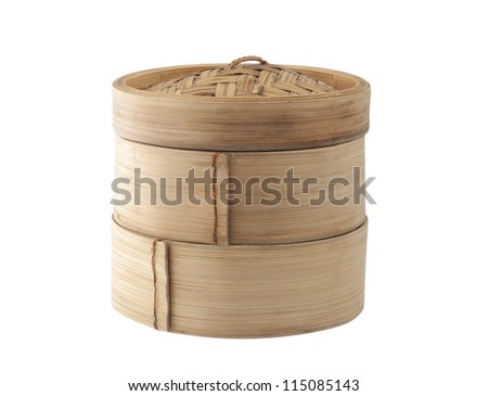 Bamboo Dim sum container for steaming asian food, Japanese Chinese Vietnamese and Thai