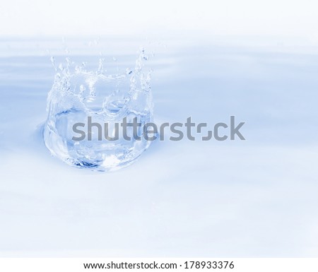 Water splash isolated on water white background