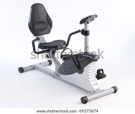 Bicycle exercise machine could adjustable seat an image isolated on white