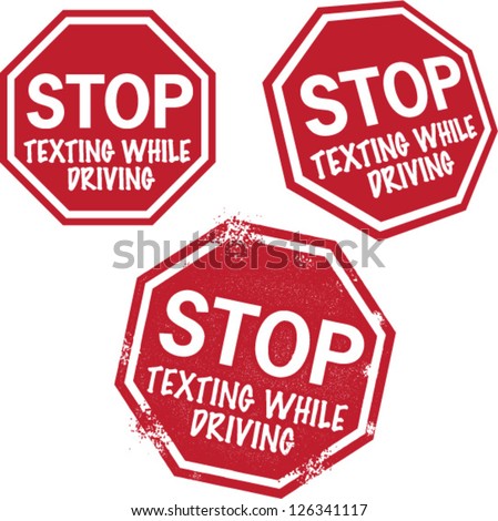 Stop Texting While Driving Safety Graphics