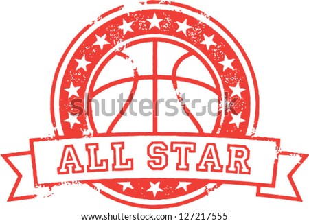 Basketball All Star Distressed Vector