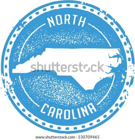 Vintage Style North Carolina USA State Stamp