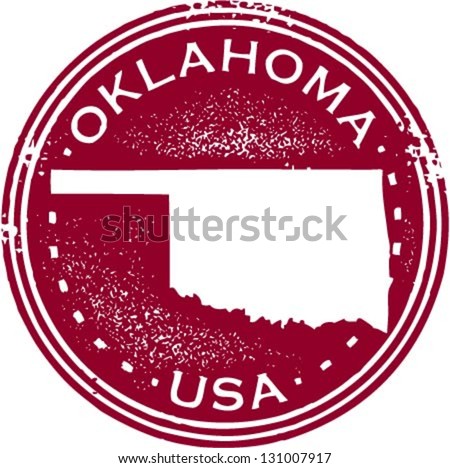 Vintage Style Oklahoma USA State Stamp
