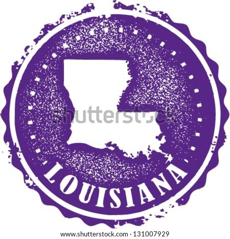 Vintage Style Louisiana USA State Stamp