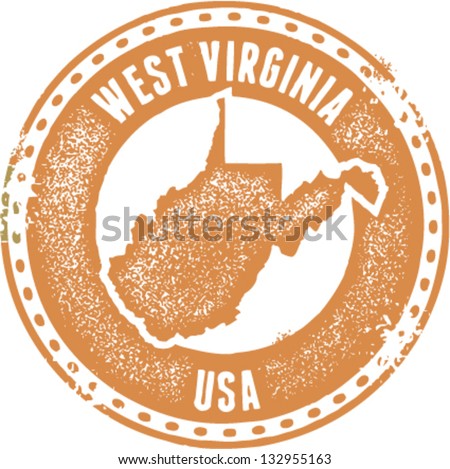 Vintage West Virginia USA State Stamp