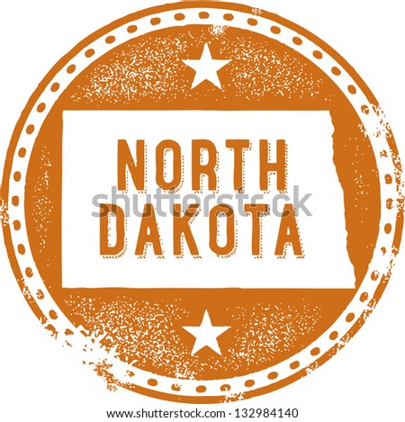 Vintage North Dakota USA State Stamp