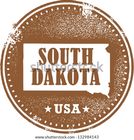 Vintage South Dakota USA State Stamp