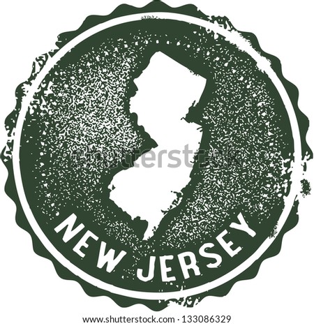 Vintage New Jersey USA State Stamp