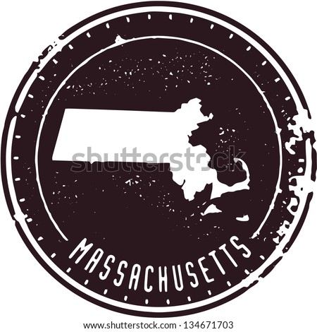 Vintage Massachusetts USA State Stamp