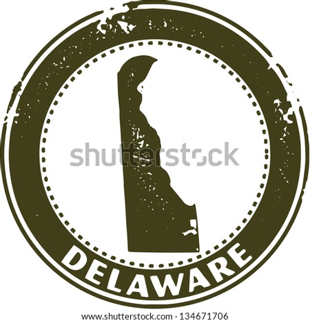 Vintage Delaware USA State Stamp