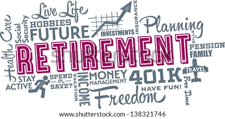 Retirement Planning Word And Icon Cloud Stock Vector Illustration ...