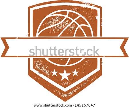 Basketball Crest with Blank Banner