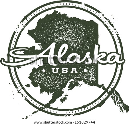 Alaska USA State Stamp
