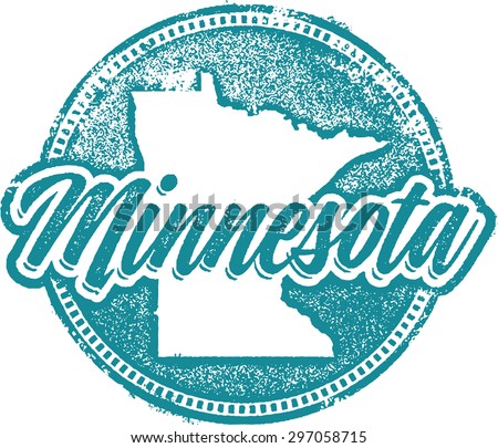 Vintage Minnesota USA State Stamp