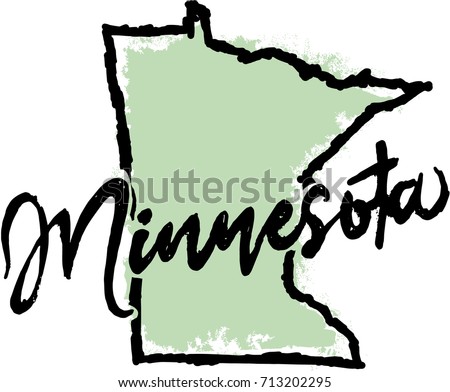 Hand Drawn Minnesota State Graphic