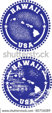 Hawaii State USA Distressed Stamps