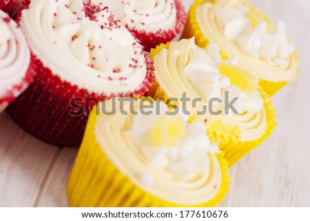 Birthday cupcake with butter cream icing