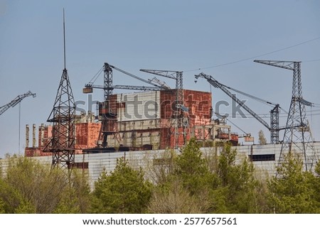 Similar – Image, Stock Photo Crane of an abandoned port facility