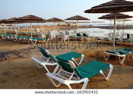 Beach on the shore of the Dead Sea